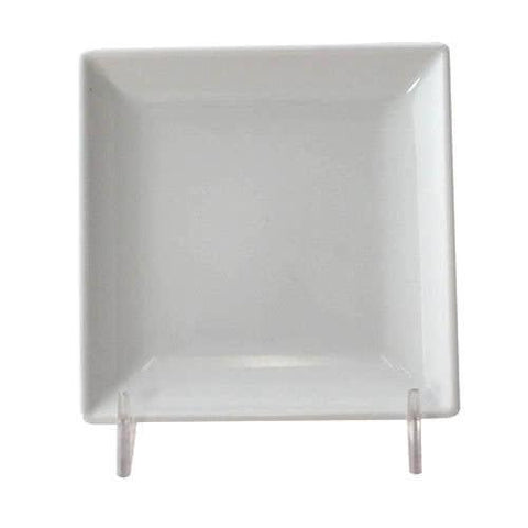 Classic White Square Melamine Plate 185mm - Pack Of 12