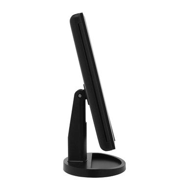 Black tri fold led table mirror with sleek minimalist design and sturdy stand perfect for any vanity setup