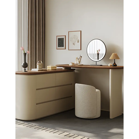 Catalina Corner Dressing Table With Mirror Solid Wood