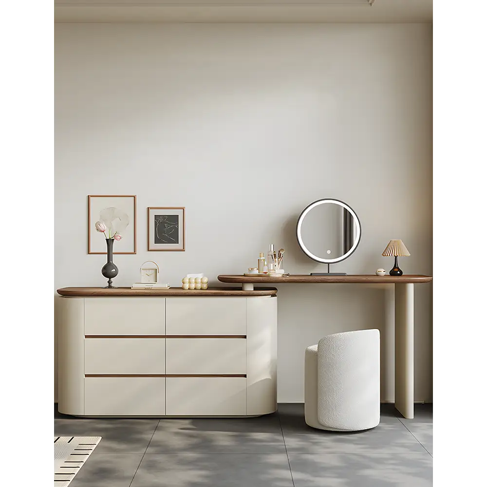 Catalina Corner Dressing Table With Mirror Solid Wood