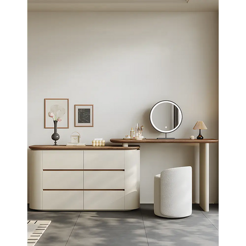 Catalina Corner Dressing Table With Mirror Solid Wood