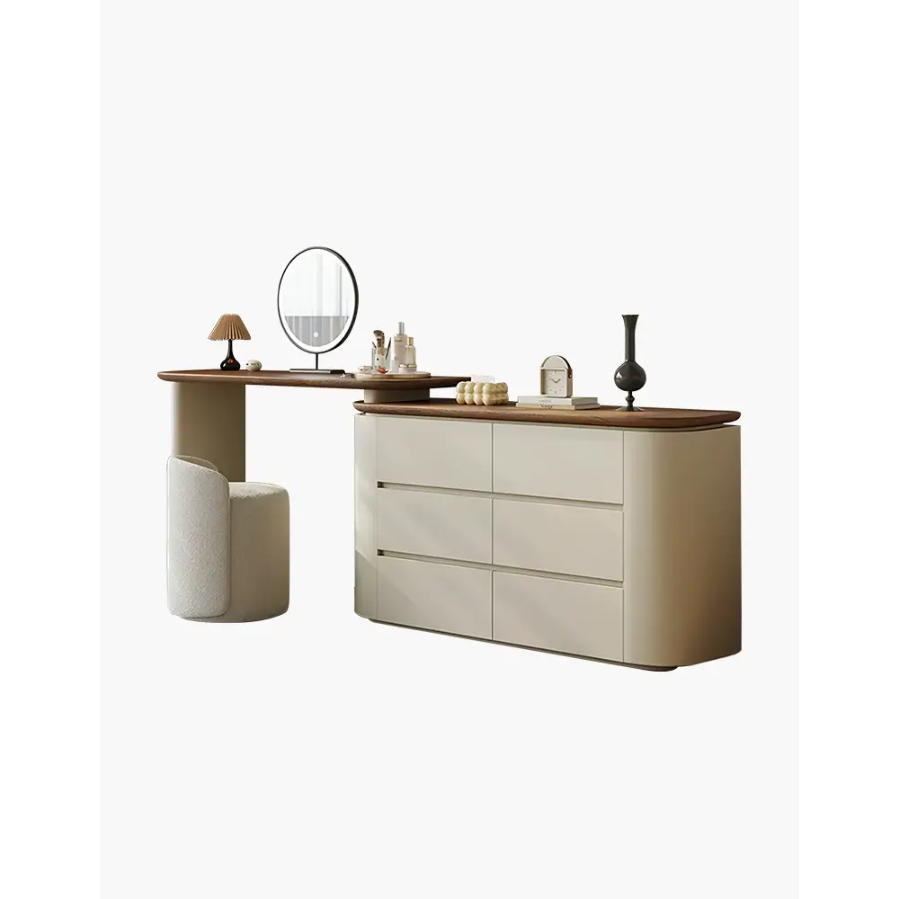 Catalina Corner Dressing Table With Mirror Solid Wood