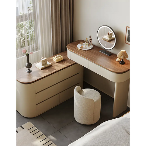 Catalina Corner Dressing Table With Mirror Solid Wood
