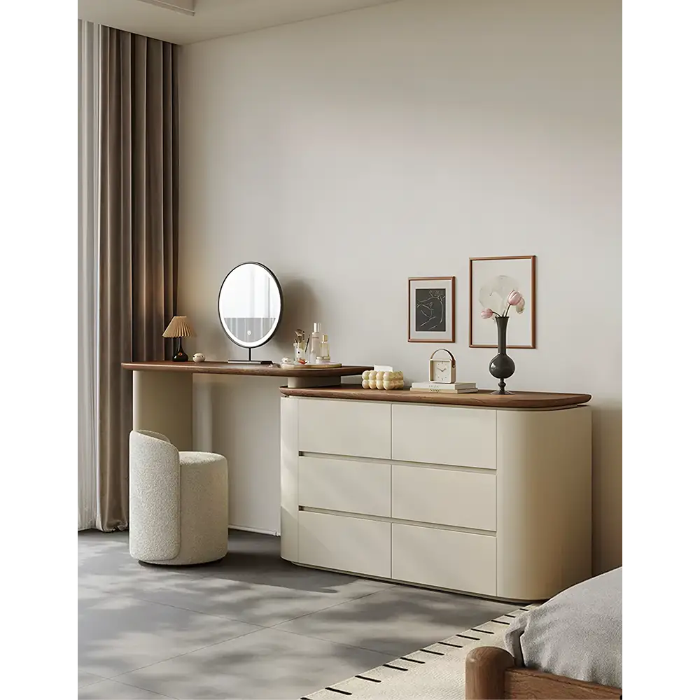 Catalina Corner Dressing Table With Mirror Solid Wood