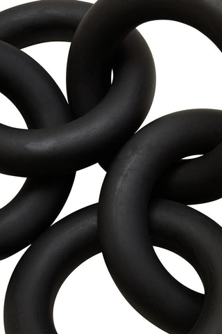 Cato Black Wooden 5 Link Chain Decor