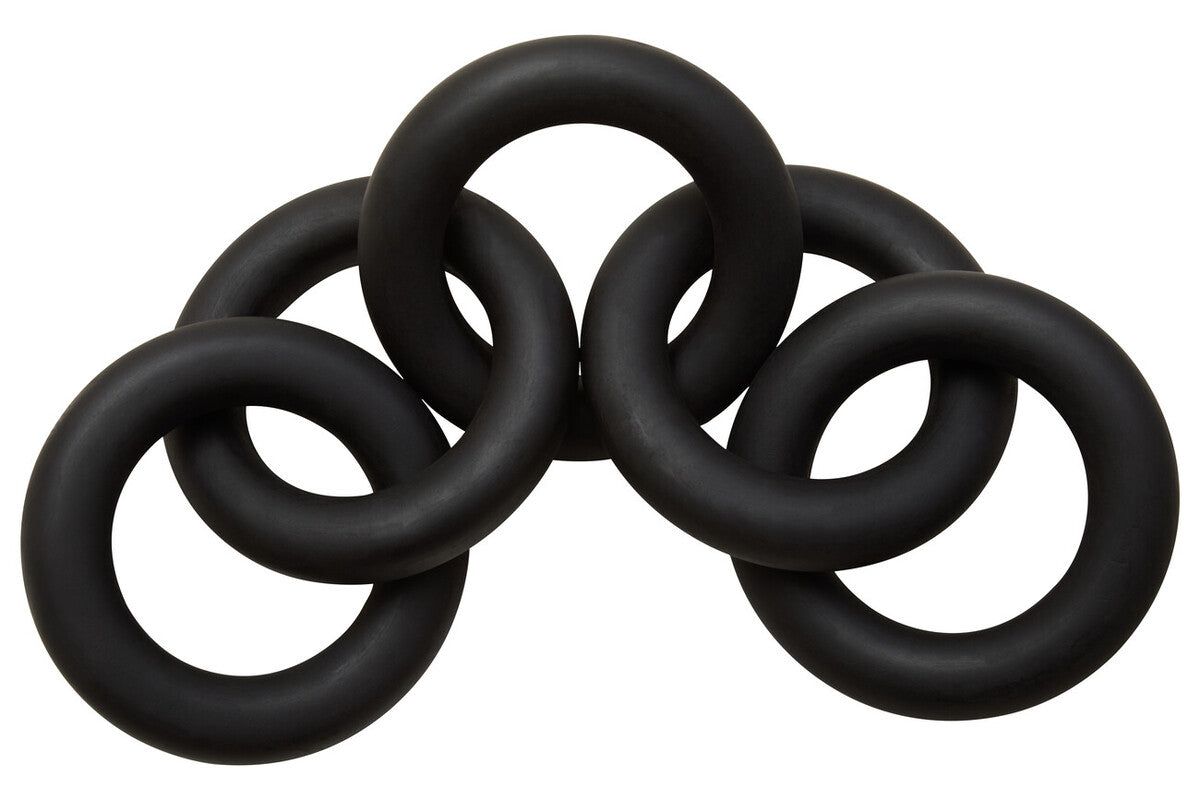 Cato Black Wooden 5 Link Chain Decor
