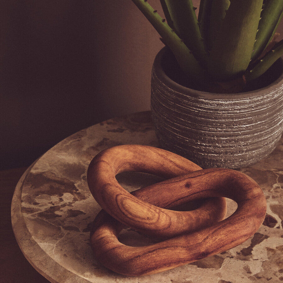Cato Brown Wood 2 Link Chain Decor