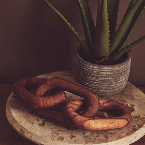Cato Brown Wood 3 Link Chain Decor
