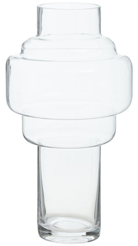 Cayden Stacked Design Large Glass Vase