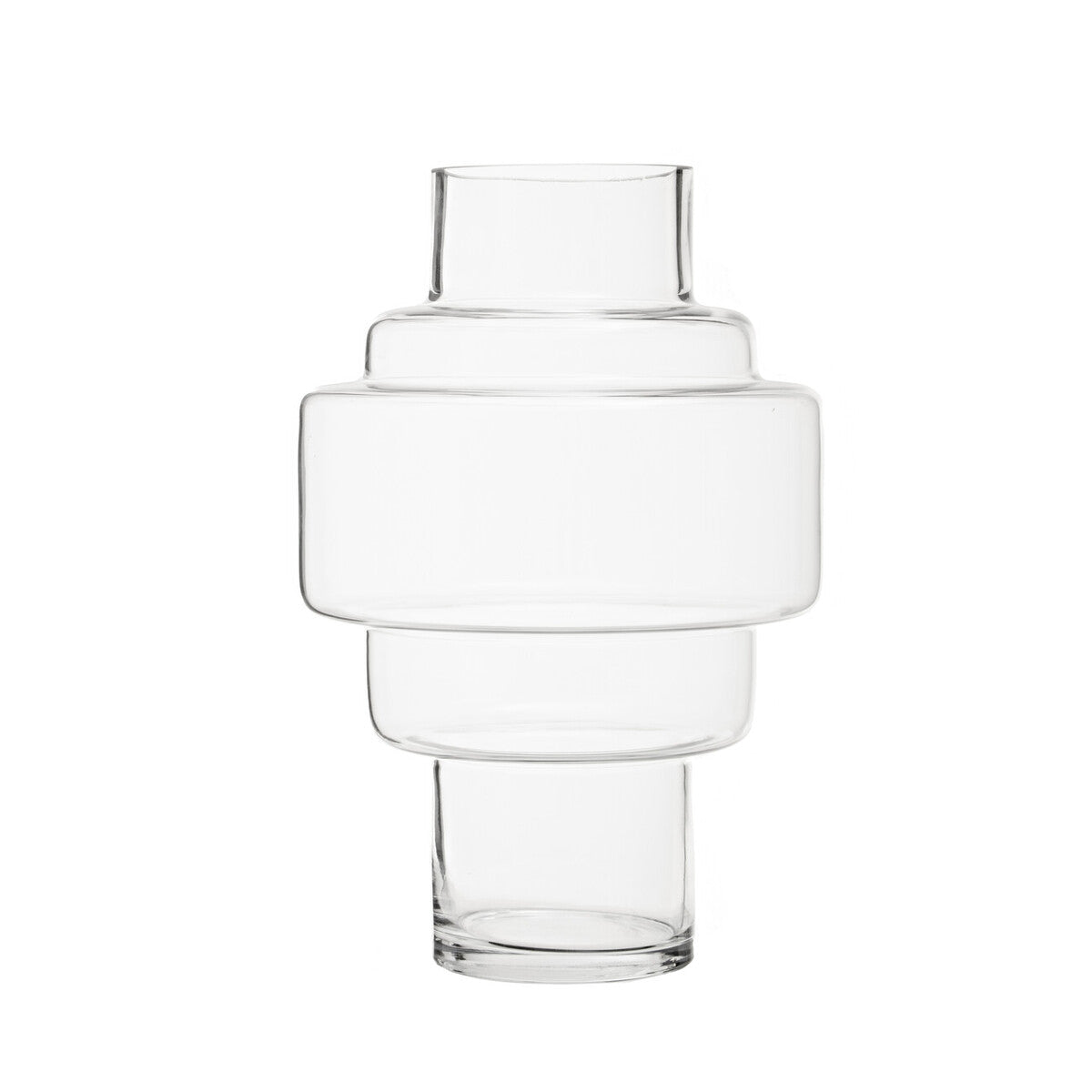 Cayden Stacked Design Small Glass Vase