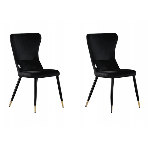 New York LUX Velvet Dining Chair with Metal Legs - Scandinavian Inspired