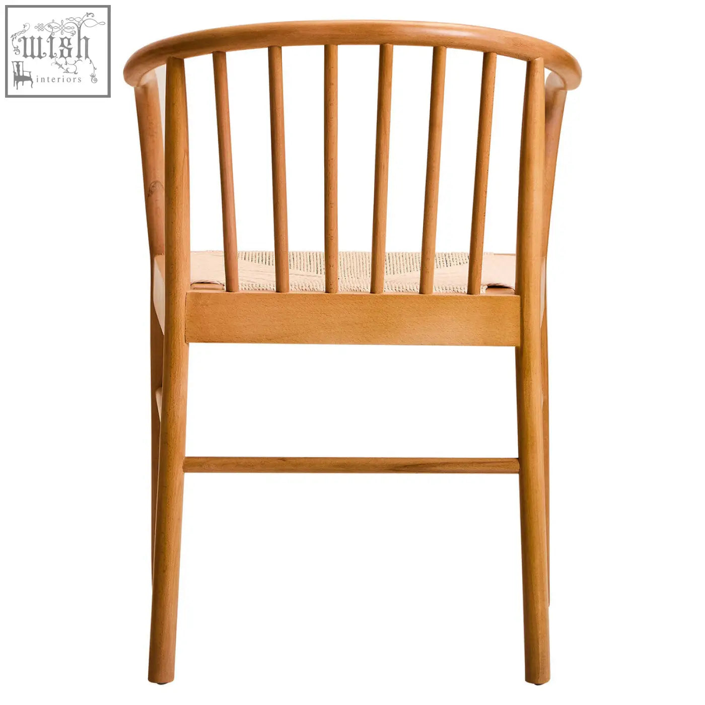 Cebu natural dining chair with light beech wood finish curved back and woven rope seat for stylish seating