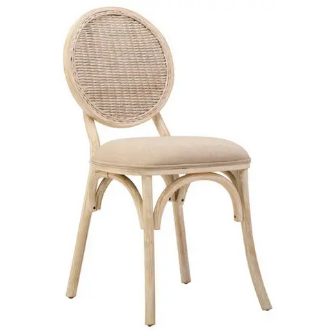 Cebu White Wash Elm Wood Dining Chair - Dining Chair