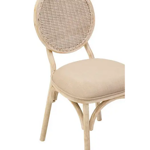 Cebu White Wash Elm Wood Dining Chair - Dining Chair