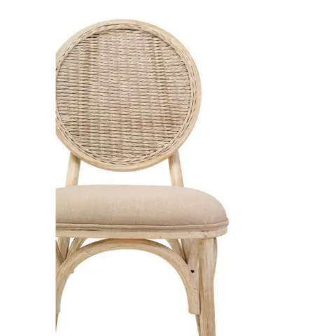 Cebu White Wash Elm Wood Dining Chair - Dining Chair