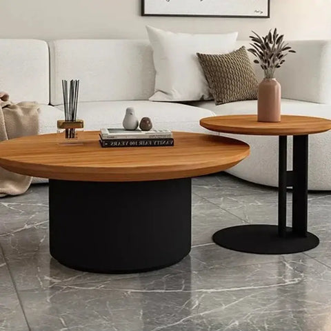 Chabudai Coffee Table - Brown Circular (70cm) - coffee table