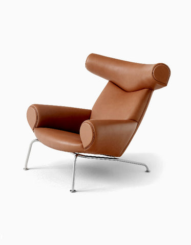 Ox Horns Armchair, Genuine Leather, Brown