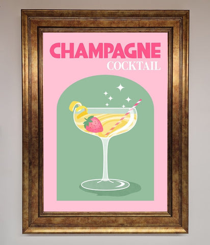 Champagne Cocktail Framed Poster