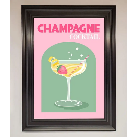 Champagne Cocktail Framed Poster - A1 (59.4 x 84.1 cm) / Matt Black - Framed Print