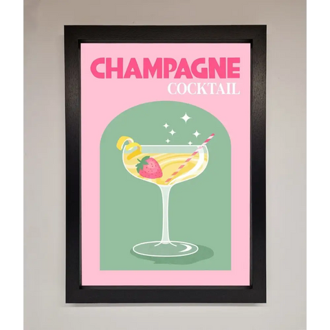 Champagne Cocktail Framed Poster - A3 (29.7 x 42 cm) / Black - Framed Print