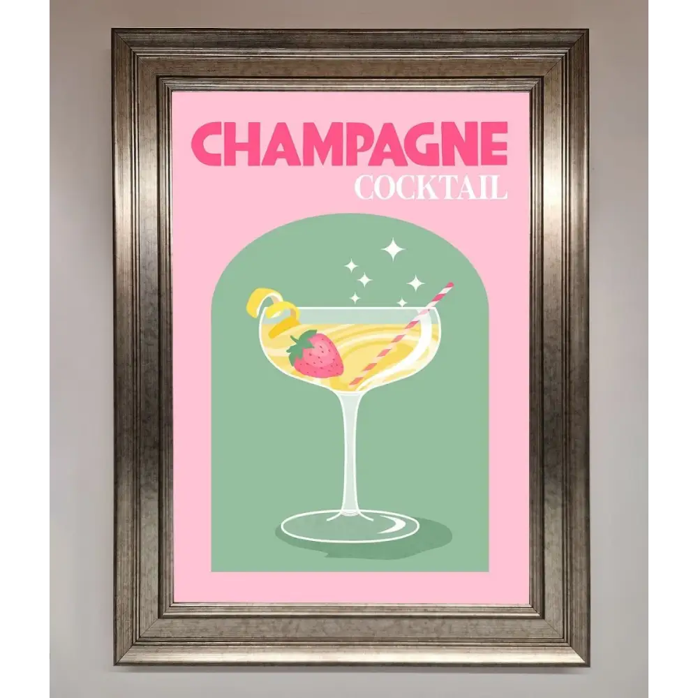 Champagne Cocktail Framed Poster - A3 (29.7 x 42 cm) / Silver - Framed Print