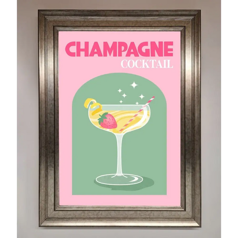 Champagne Cocktail Framed Poster - A3 (29.7 x 42 cm) / Silver - Framed Print