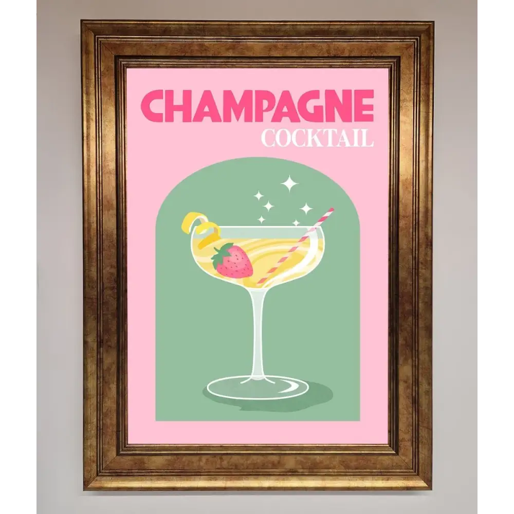 Champagne Cocktail Framed Poster - B0 (100 x 141 cm) / Bronze - Framed Print