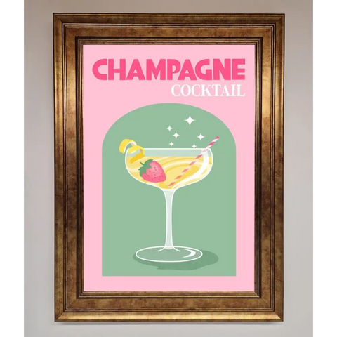 Champagne Cocktail Framed Poster - B0 (100 x 141 cm) / Bronze - Framed Print