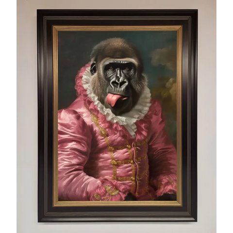 Cheeky Gorilla Framed Poster - A3 (29.7 x 42 cm) / Black Gold - Framed Print