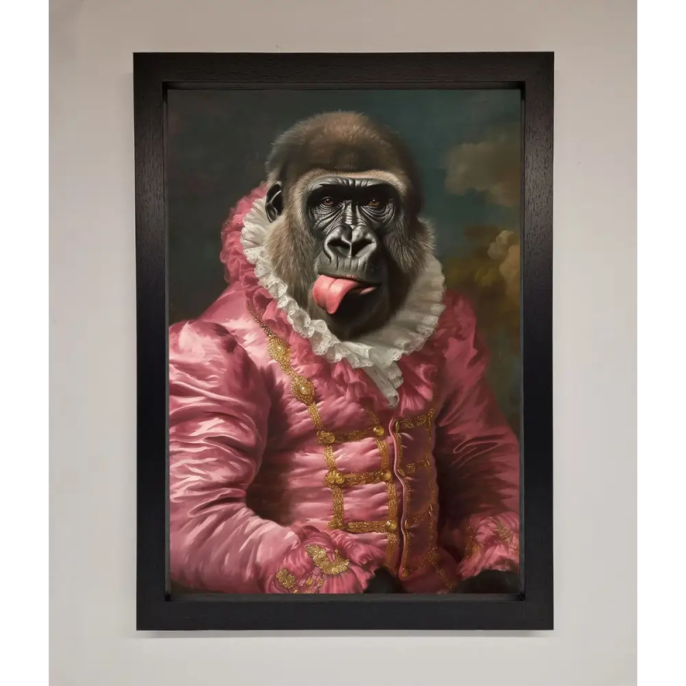 Cheeky Gorilla Framed Poster - A3 (29.7 x 42 cm) / Black - Framed Print