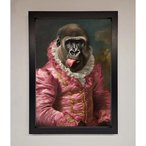 Cheeky Gorilla Framed Poster - A3 (29.7 x 42 cm) / Black - Framed Print