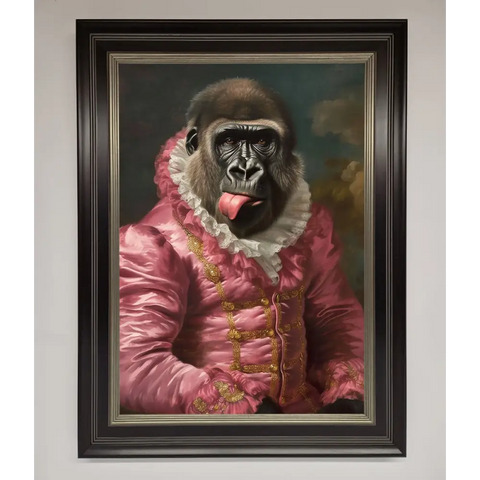 Cheeky Gorilla Framed Poster - A3 (29.7 x 42 cm) / Black Silver - Framed Print