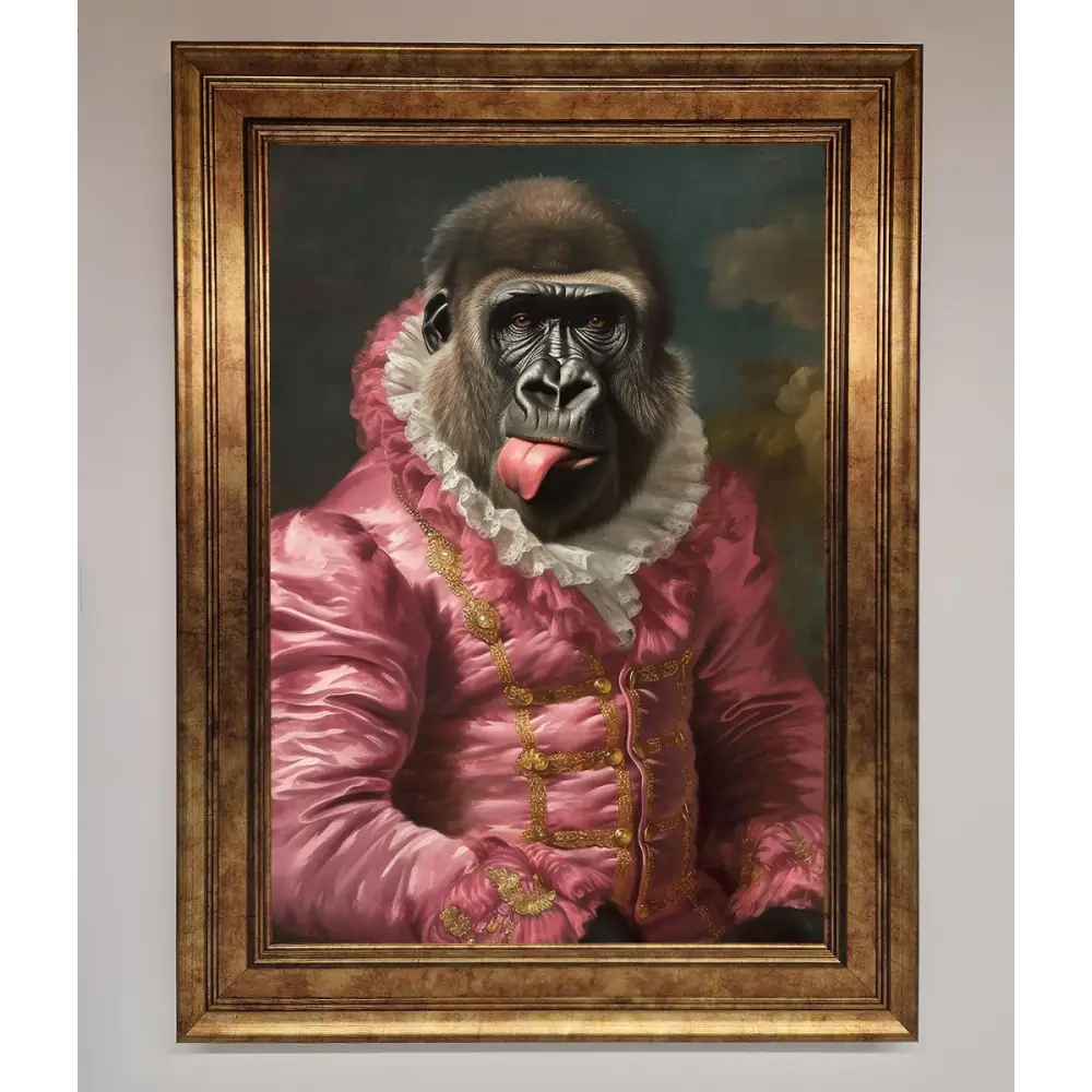 Cheeky Gorilla Framed Poster - A3 (29.7 x 42 cm) / Bronze - Framed Print