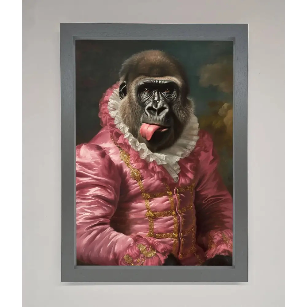 Cheeky Gorilla Framed Poster - A3 (29.7 x 42 cm) / Dark Grey - Framed Print