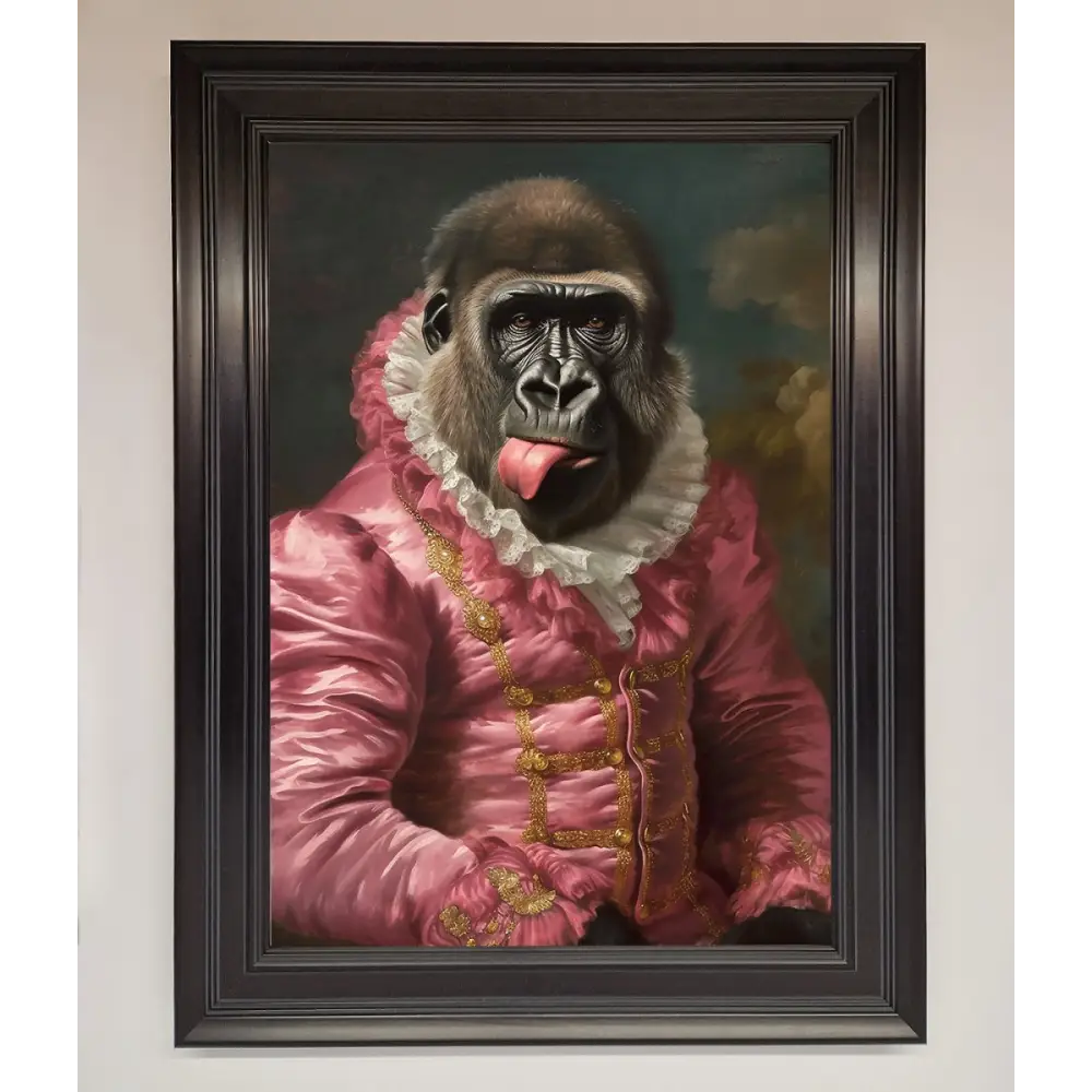 Cheeky Gorilla Framed Poster - A3 (29.7 x 42 cm) / Matt Black - Framed Print