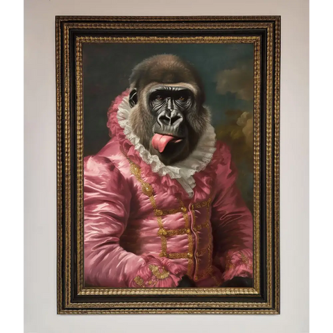 Cheeky Gorilla Framed Poster - A3 (29.7 x 42 cm) / Ornate Gold Black - Framed Print