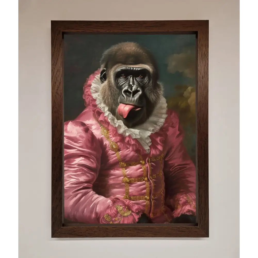 Cheeky Gorilla Framed Poster - A3 (29.7 x 42 cm) / Walnut - Framed Print