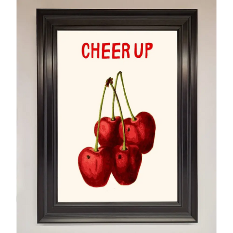 Cheer Up Cherries Framed Wall Art - A1 (59.4 x 84.1 cm) / Matt Black - Framed Print