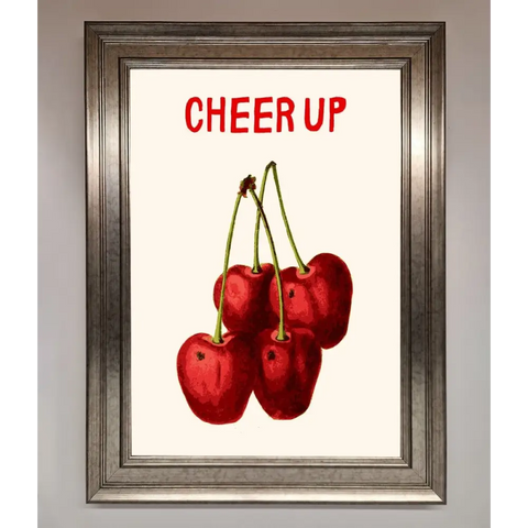 Cheer Up Cherries Framed Wall Art - A3 (29.7 x 42 cm) / Silver - Framed Print