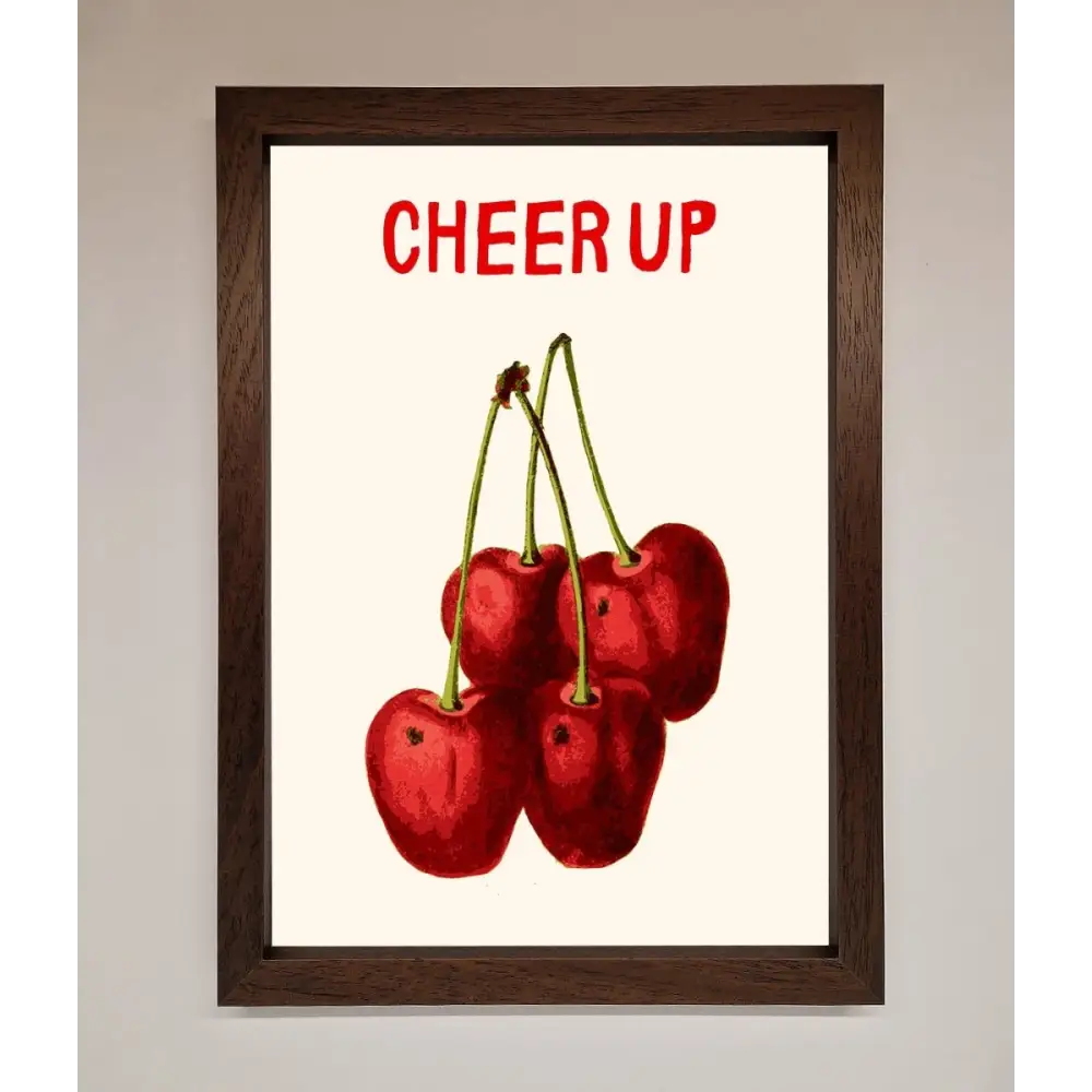 Cheer Up Cherries Framed Wall Art - A3 (29.7 x 42 cm) / Walnut - Framed Print
