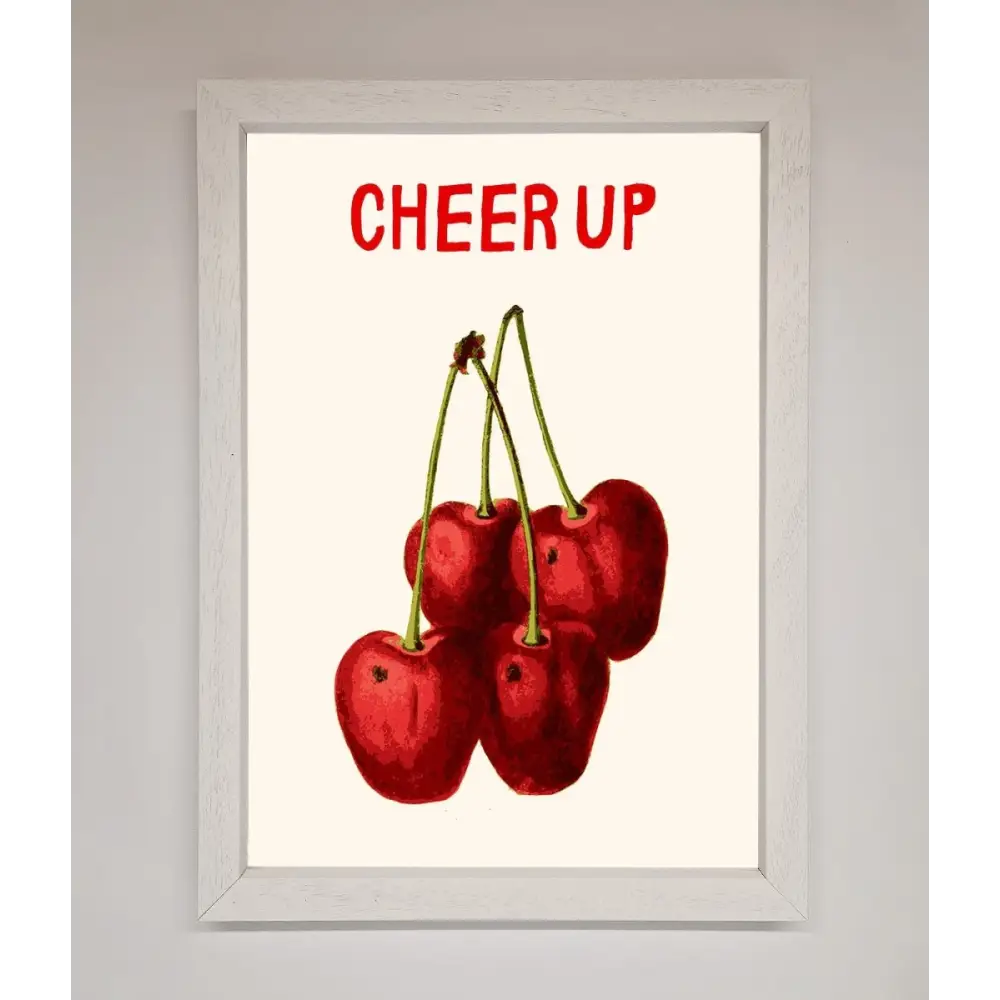 Cheer Up Cherries Framed Wall Art - A3 (29.7 x 42 cm) / White - Framed Print