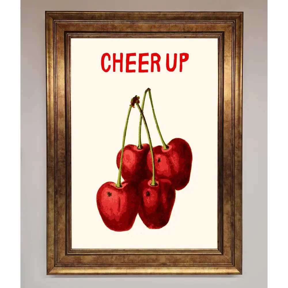 Cheer Up Cherries Framed Wall Art - B0 (100 x 141 cm) / Bronze - Framed Print