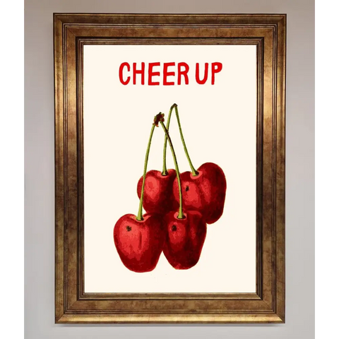 Cheer Up Cherries Framed Wall Art - B0 (100 x 141 cm) / Bronze - Framed Print