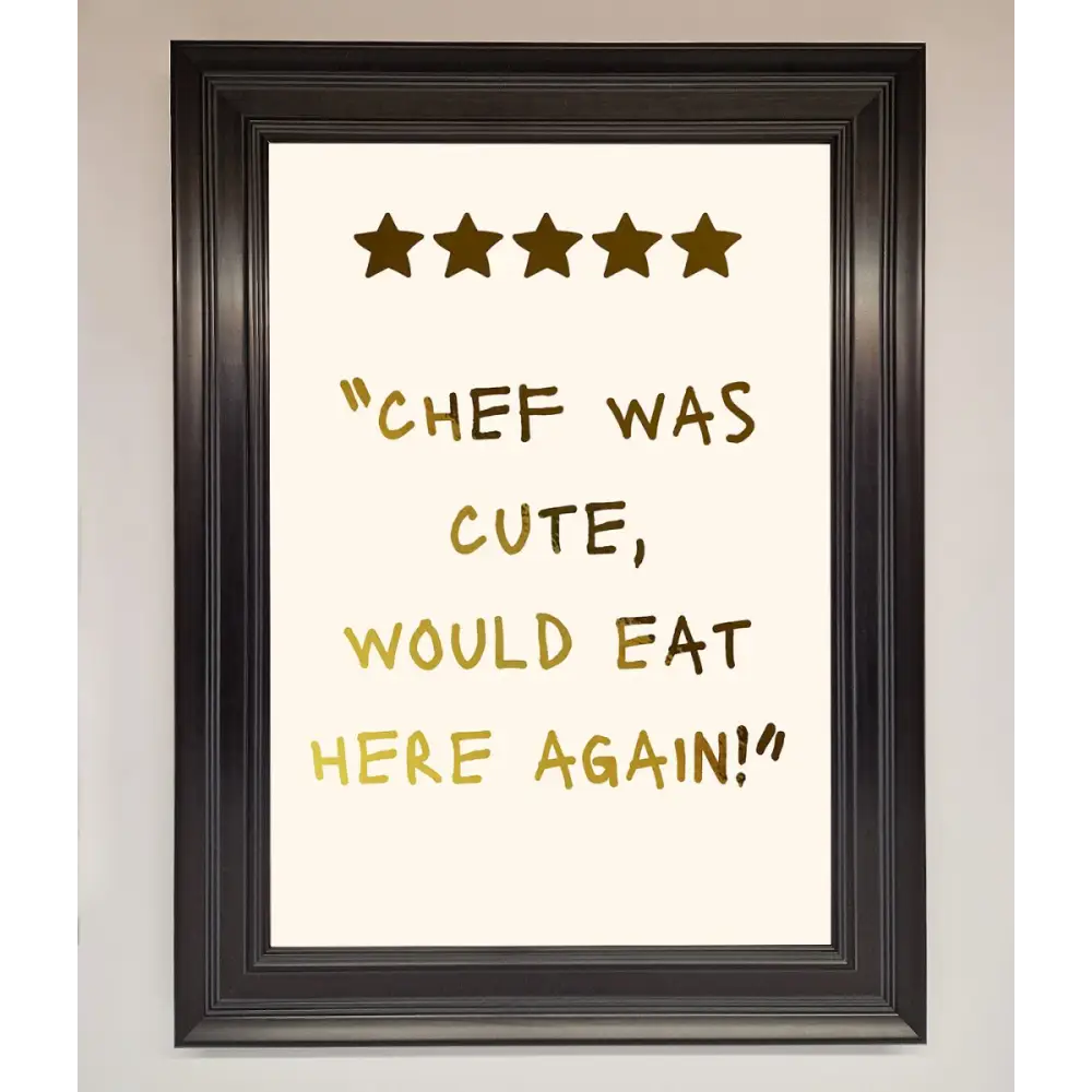 Chef Was Cute Foil Print - A1 (59.4 x 84.1 cm) / Matt Black - Framed Print