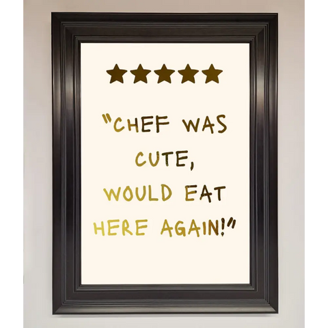 Chef Was Cute Foil Print - A1 (59.4 x 84.1 cm) / Matt Black - Framed Print