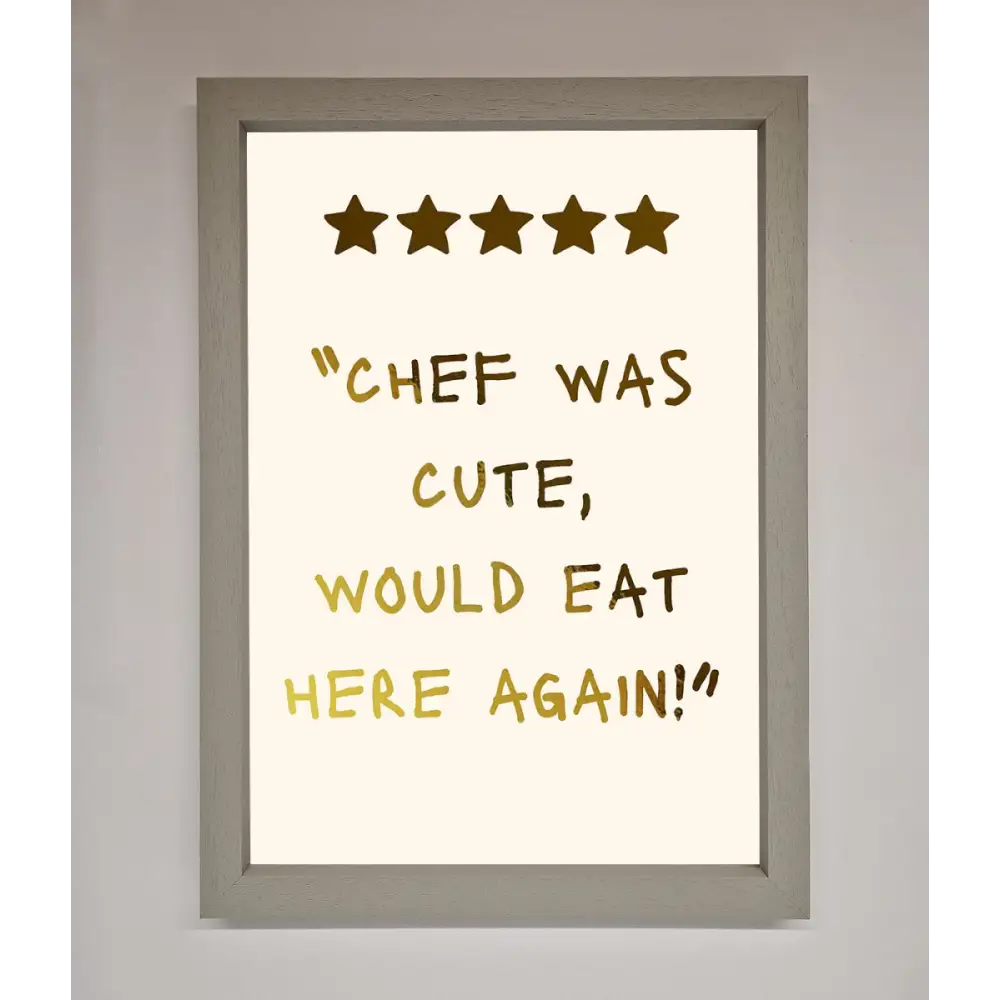 Chef Was Cute Foil Print - A3 (29.7 x 42 cm) / Grey - Framed Print