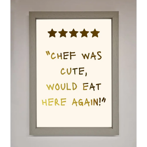 Chef Was Cute Foil Print - A3 (29.7 x 42 cm) / Grey - Framed Print