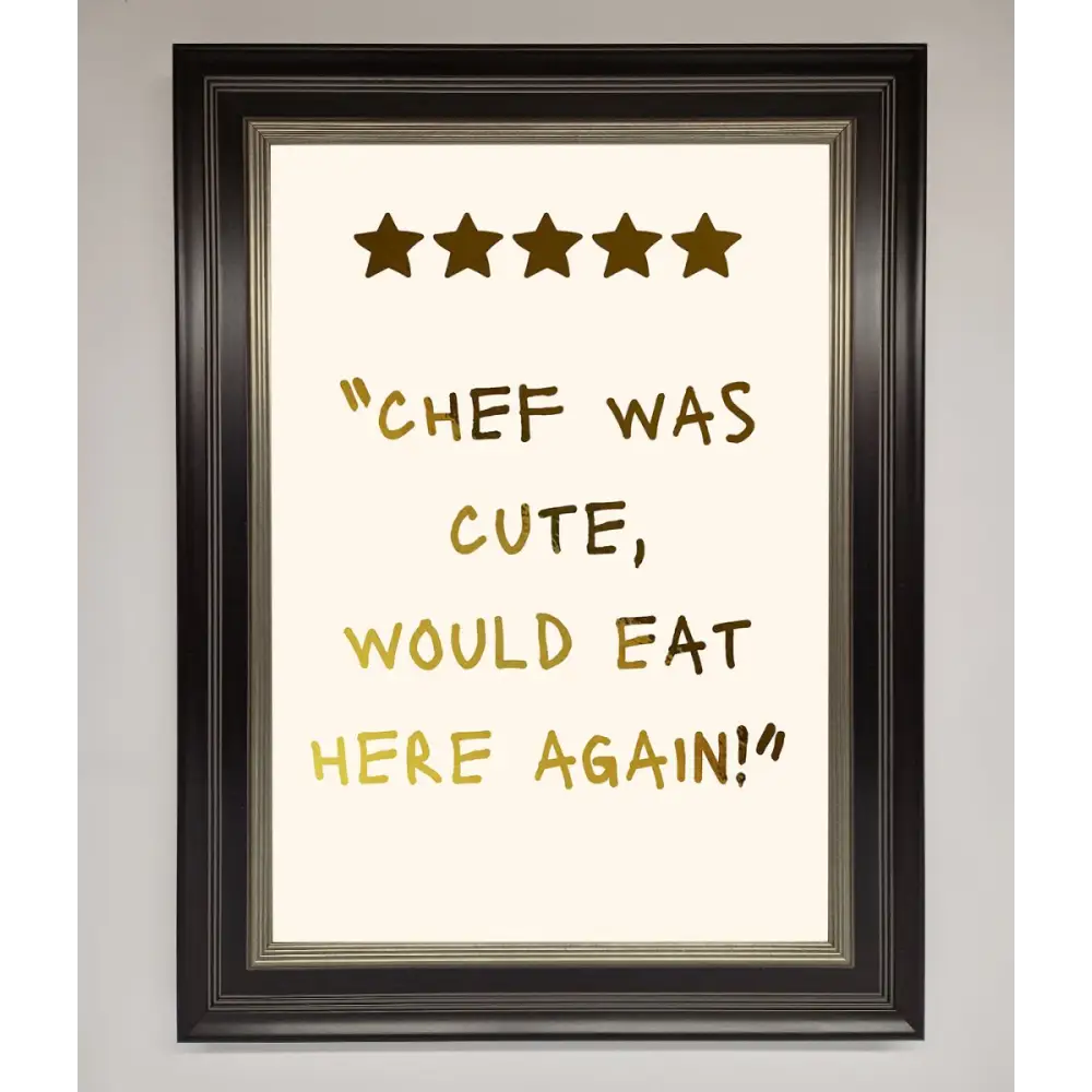 Chef Was Cute Foil Print - B0 (100 x 141 cm) / Black Silver - Framed Print