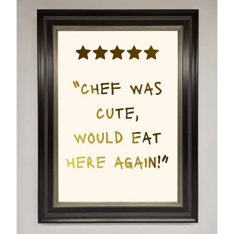 Chef Was Cute Foil Print - B0 (100 x 141 cm) / Black Silver - Framed Print