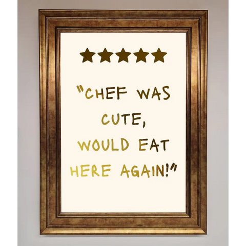 Chef Was Cute Foil Print - B0 (100 x 141 cm) / Bronze - Framed Print